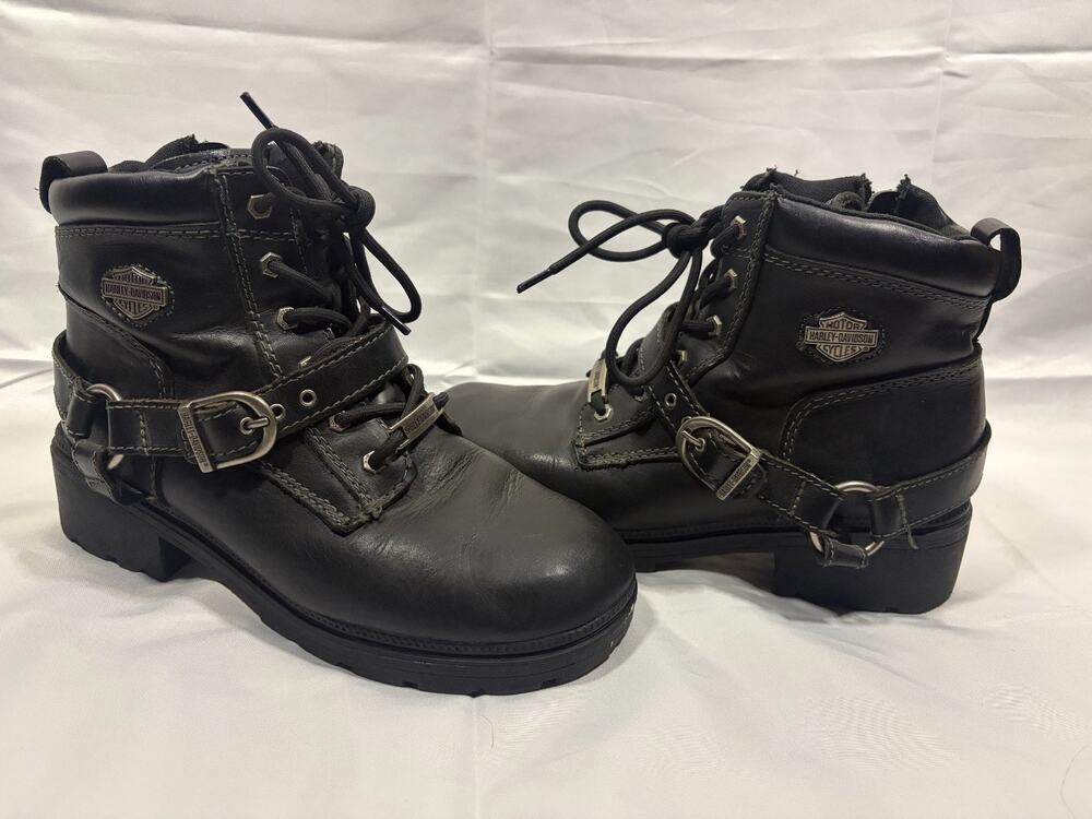 Harley-Davidson Women's Tegan Boots Size 8.5 Black Leather D84424